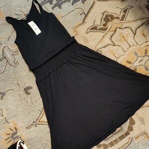DKNY Black Scoop Neck Tank Dress